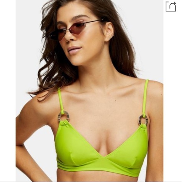🌴 Topshop lime green triangle bikini top - Picture 2 of 5
